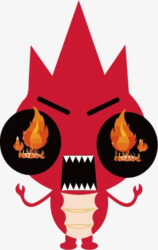 矢量发怒的小龙虾表情png免抠