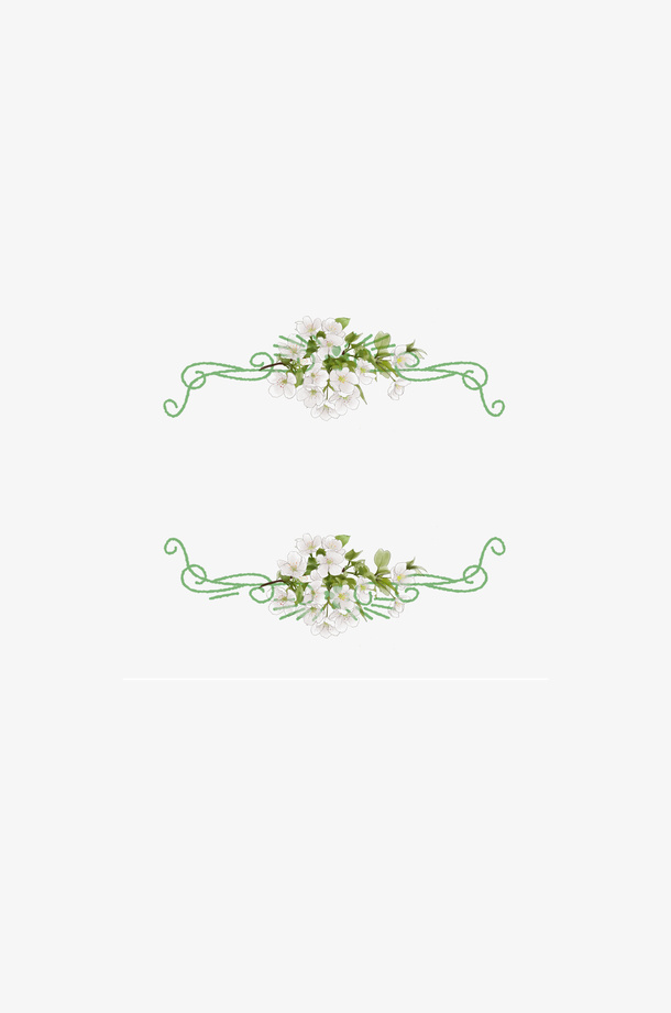 素雅简约花草边框免抠