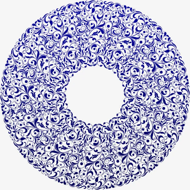 蓝色圆形底纹免抠