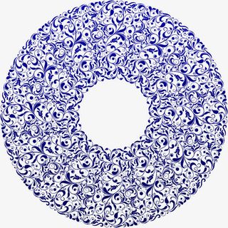 蓝色圆形底纹免抠