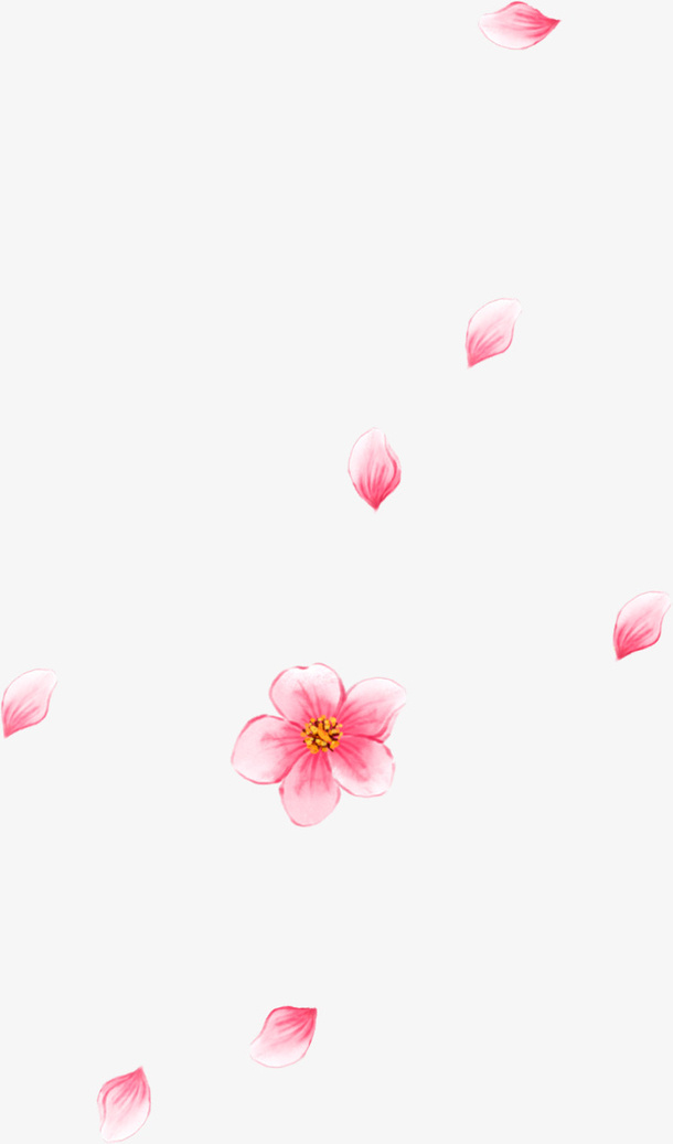 粉色浪漫情人节花瓣免抠