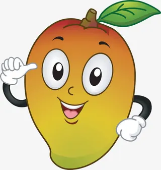 自信的芒果小人免抠