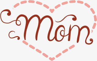 咖啡色母亲节mom爱心免抠