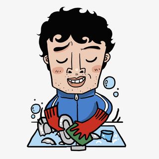 洗碗的男士免抠