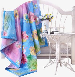 春天简约花朵被子免抠