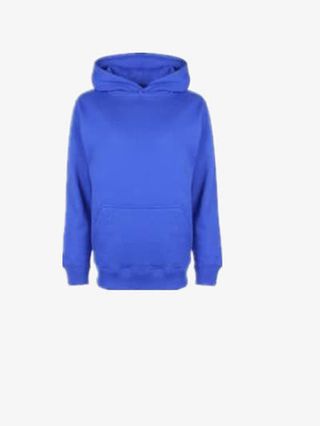 蓝色简洁长袖连帽卫衣免抠