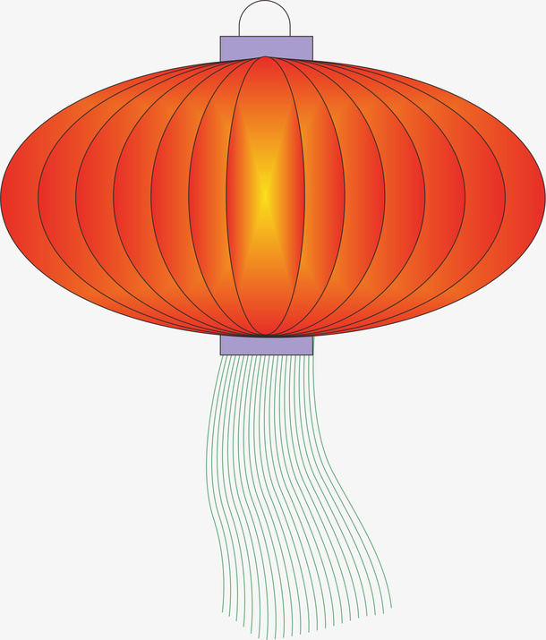手绘彩色渐变灯笼免抠