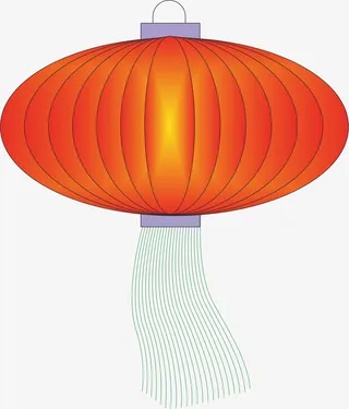 手绘彩色渐变灯笼免抠