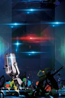 蓝色大气酷炫音乐节海报背景素材高清