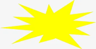 黄色卡通宣传爆炸贴设计免抠