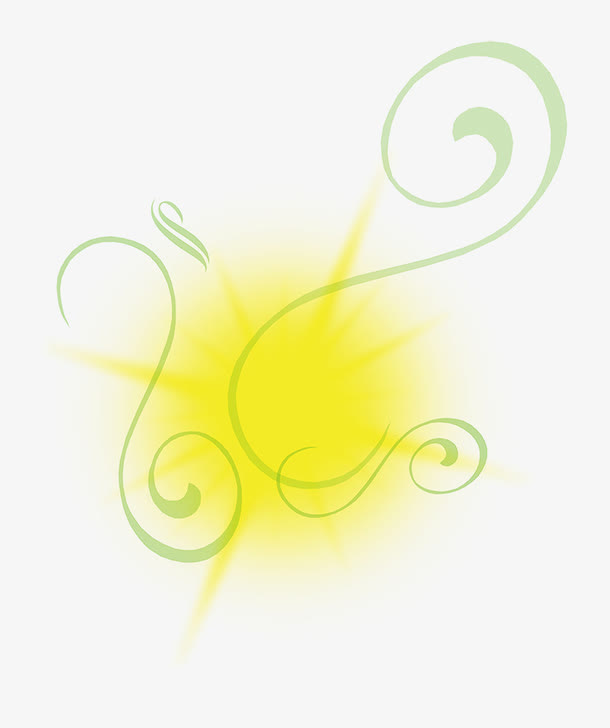 黄色光芒效果元素免抠