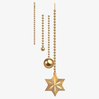 圣诞节金色吊球免抠图免抠