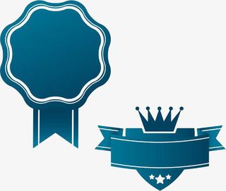 蓝色欧式装饰物免抠