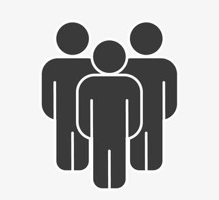 三个全身像黑白人物图标免抠