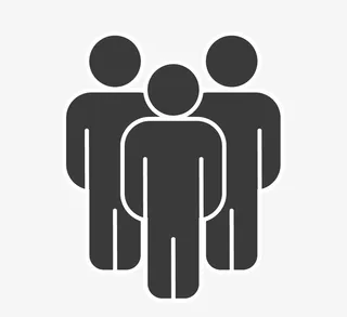 三个全身像黑白人物图标免抠