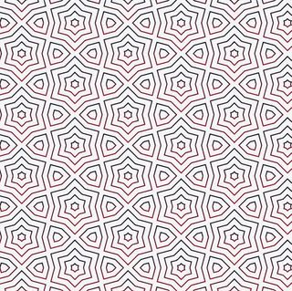 六角星彩色线条花纹免抠