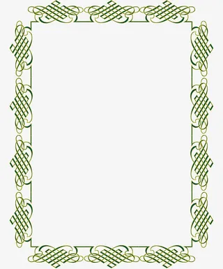 墨绿中国结循环边框免抠