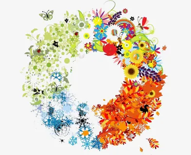 四季花圈免抠 四季花圈免抠