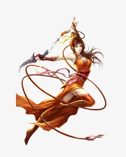 绿色衣装 古典美女png素材免抠