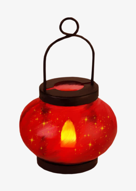 手绘红色灯笼免抠