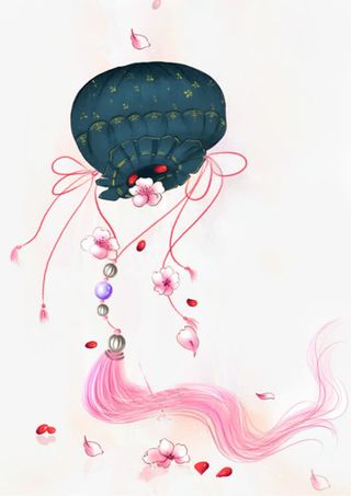 唯美古风手绘插画免抠