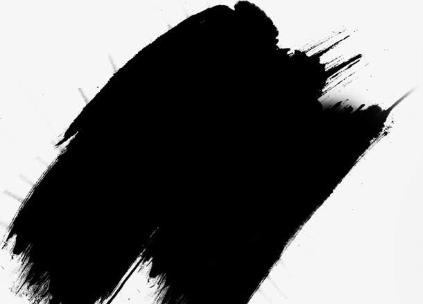 黑色墨迹浓重毛笔免抠