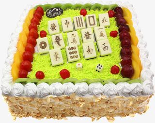 麻将蛋糕（造型蛋糕）免抠