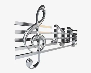 金属质感五线谱插画免抠