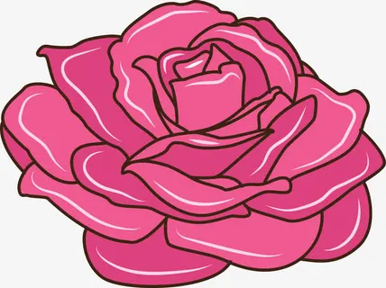 手绘粉色花朵免抠