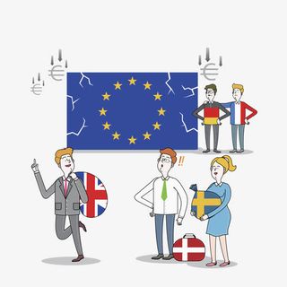 欧盟旗帜裂开免抠