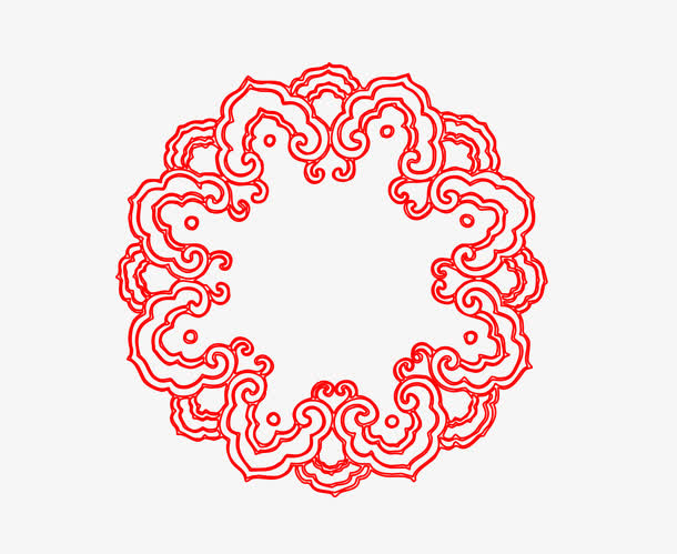 矢量圆形花纹边框PNG图片免抠