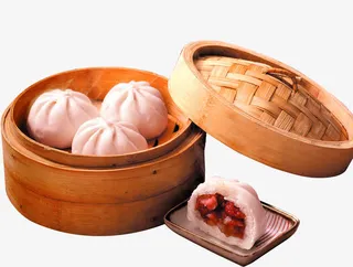 高清竹片蒸笼包子免抠