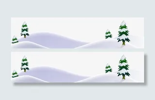 白色清新雪地边框纹理免抠