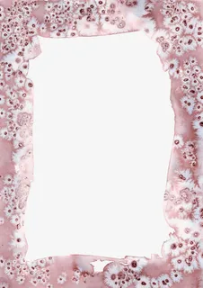 紫灰色晶体水彩边框免抠