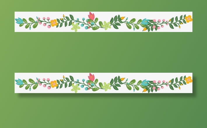 卡通树叶花朵分割线免抠漂浮彩带元素