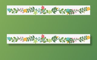 卡通树叶花朵分割线免抠漂浮彩带元素
