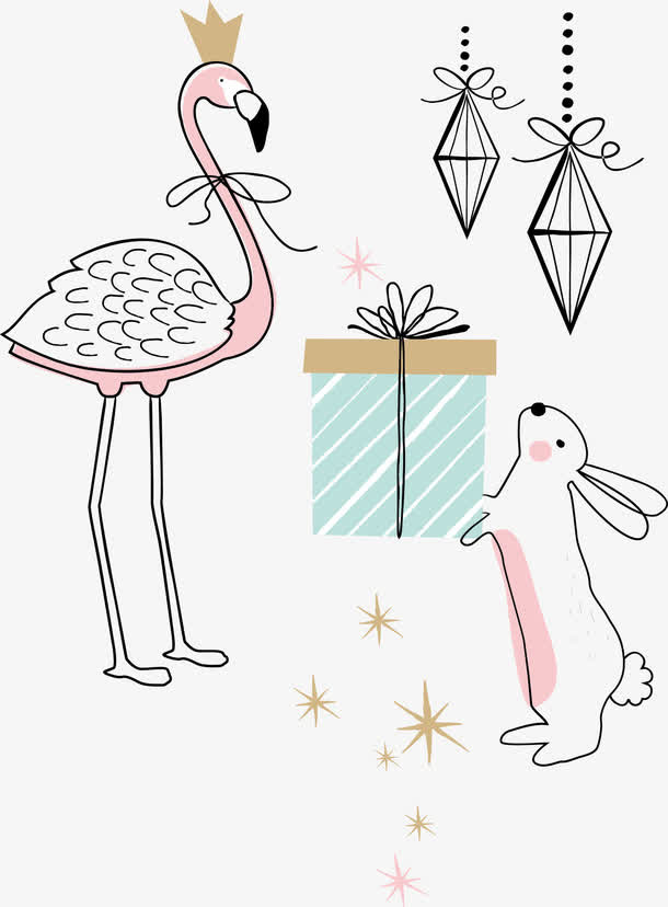 可爱鸵鸟矢量图免抠