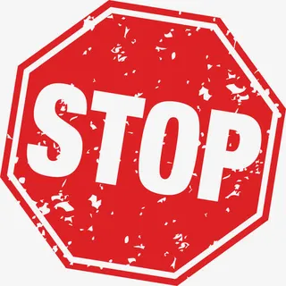 复古红色停止标签免抠