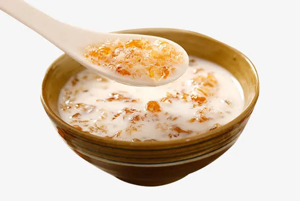 牛奶炖桃胶素材免抠