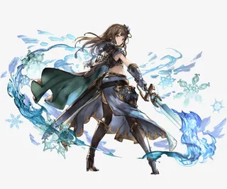 卡通拿剑女孩手绘海报背景