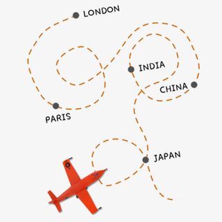 飞机飞行路线图免抠