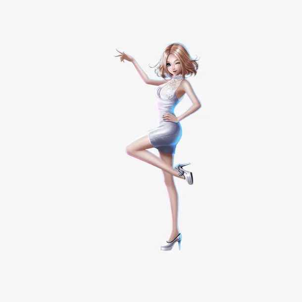 动漫少女腰部曲线免抠