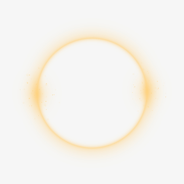 浅金黄色简约圆环光效免抠