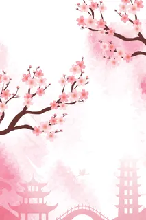 粉色手绘春游樱花节春天花季背景高清 粉色手绘春游樱花节春天花季背景高清