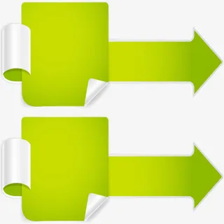创意箭头绿色标签免抠