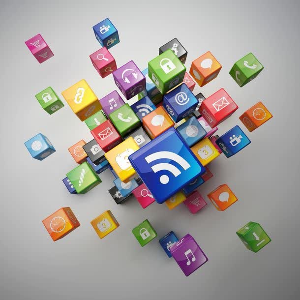 动感独立方块体图标免抠