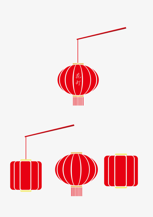 灯笼新年元素png免抠