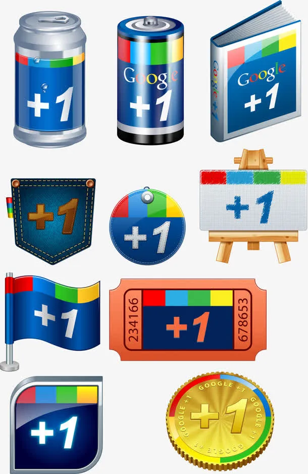 网站图标+1矢量图下载免抠