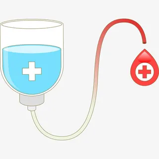 卡通吊点滴免抠