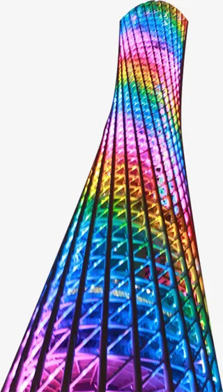 七彩色广州塔免抠